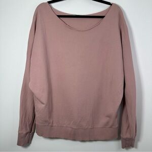 All Saints Women’s Cutoff Crewneck Sweater Size M Pink Mauve